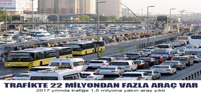 Trafikte 22 Milyondan Fazla Araç Var