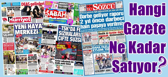 Hangi Gazete Ne Kadar Satıyor? 3-9 Temmuz 2017